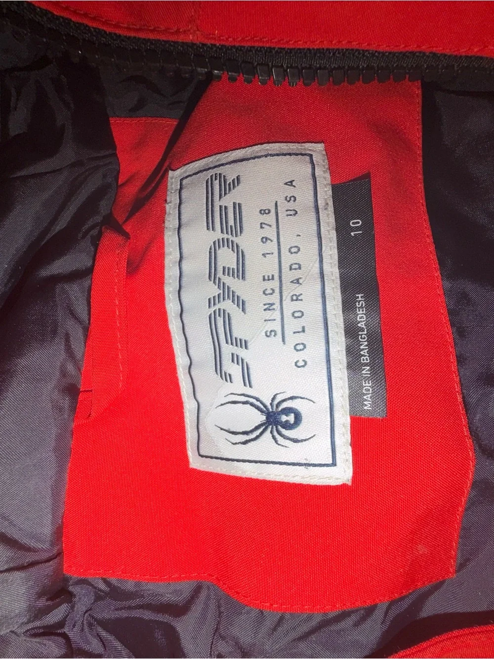 Spyder boys Red and Black Hooded ski Jacket